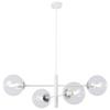 Vicenza Hanging Lamp White-Chrome 4-Flat Clear Lamp E14