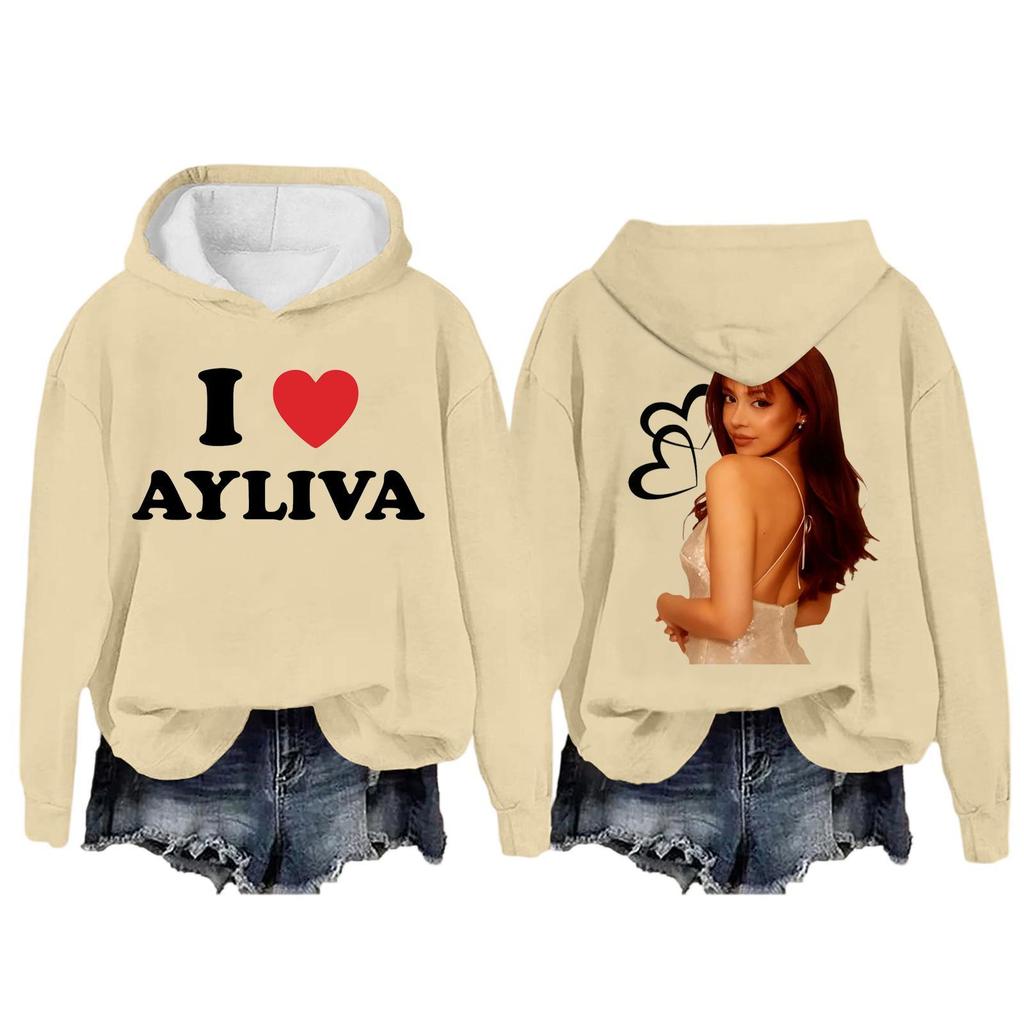 Women's Fashion Casual Long Sleeve Loose Printed Pullover Sports Long Sleeve Hooded Sweatshirt