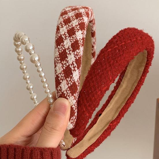 Рождественская красная повязка на голову винтажная широкая повязка для волос легкая противоскользящая петля для волос для женщин и девочек