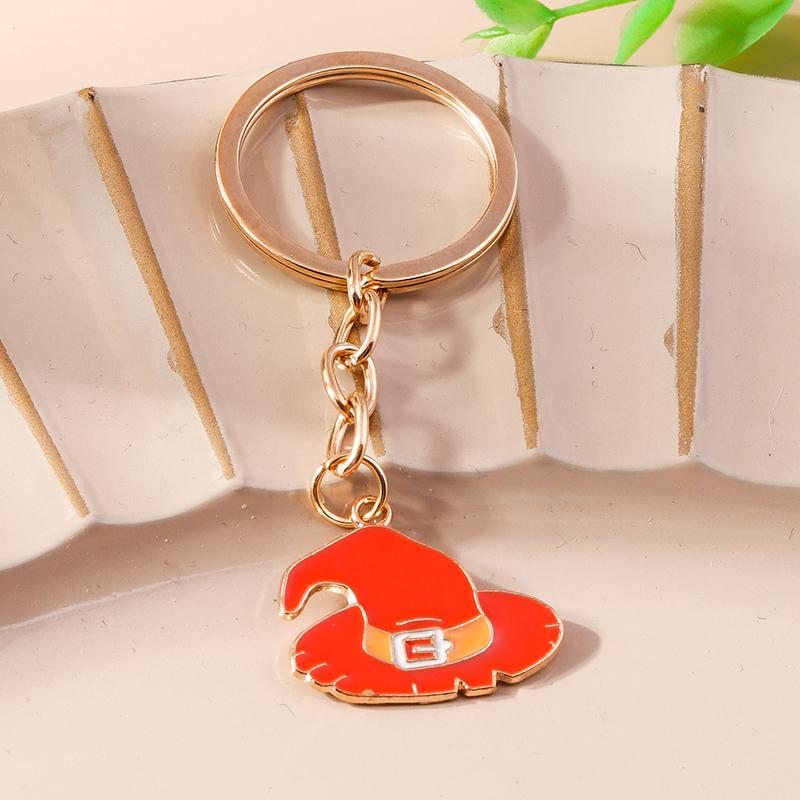 Cute Enamel Ghost Keychain Halloween Witch Pumpkin Bat Keyring Pendants for Car Key Holder Handbag Decor Jewelry  Accessories