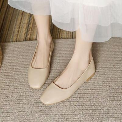 Летняя новая женская одинарная обувь простая на низком каблуке Мэри Джейн маленькие кожаные туфли универсальные дышащие для работы