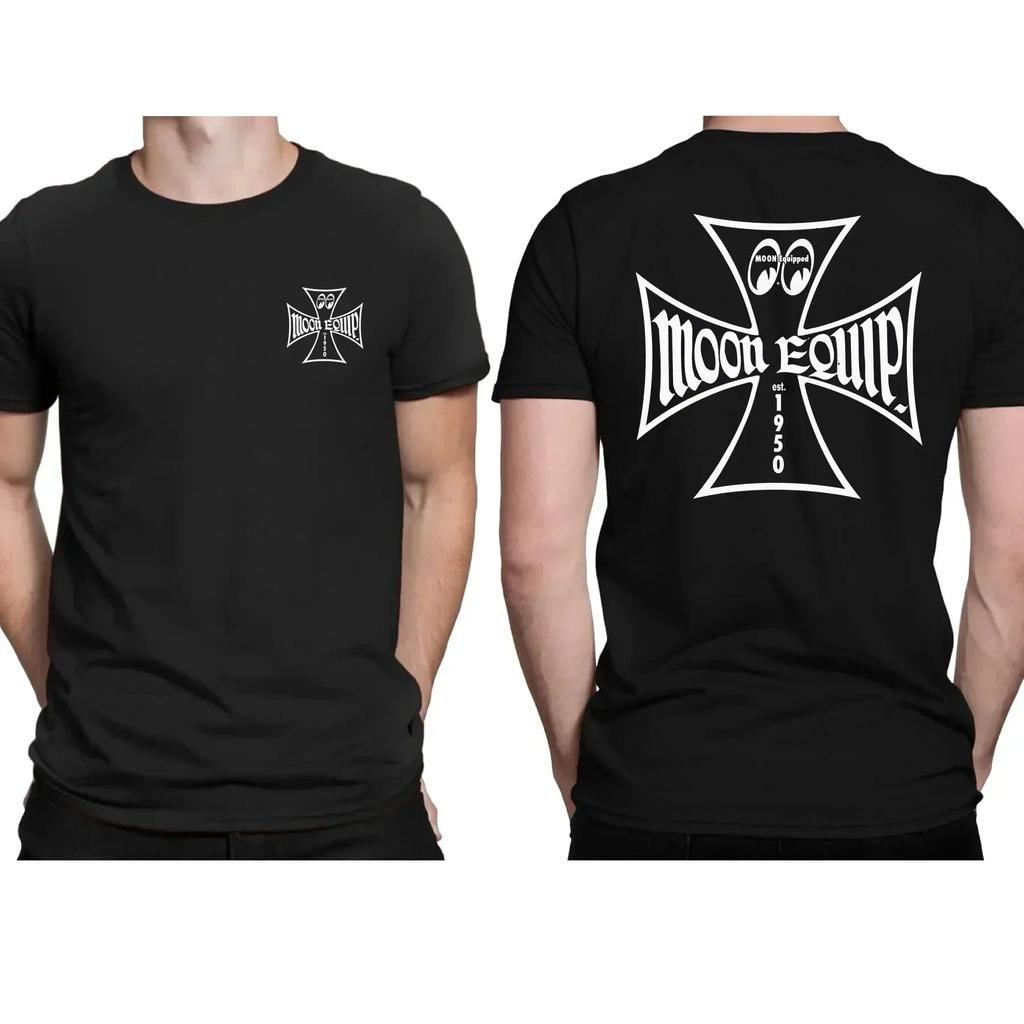 Футболка Мужская Крутая Футболка Мужская Футболка Повседневная Оверсайз Mooneyes Moon Gear Speed Хлопковая Футболка Графическая Уличная одежда S-4XL