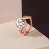Geometric Zircon Ring Women's Light Luxury Atmospheric Wind Open Ring