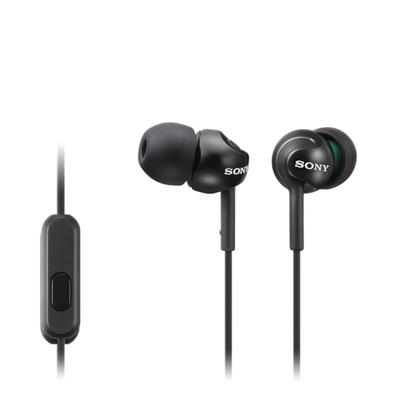 Значительно снижает звук SONY Наушники с совместимым со смартфоном пультом управления и утечку звука. Внутриканальный микрофон, Черный, MDR-EX110AP/BQ