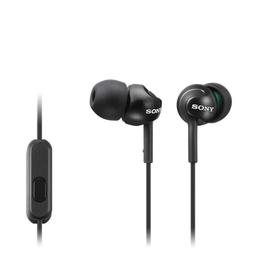 Значительно снижает звук SONY Наушники с совместимым со смартфоном пультом управления и утечку звука. Внутриканальный микрофон, Черный, MDR-EX110AP/BQ