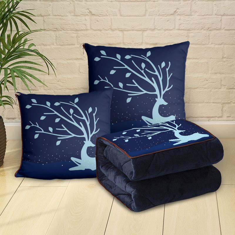 Персонализированная мультяшная флисовая плюшевая подушка-плед