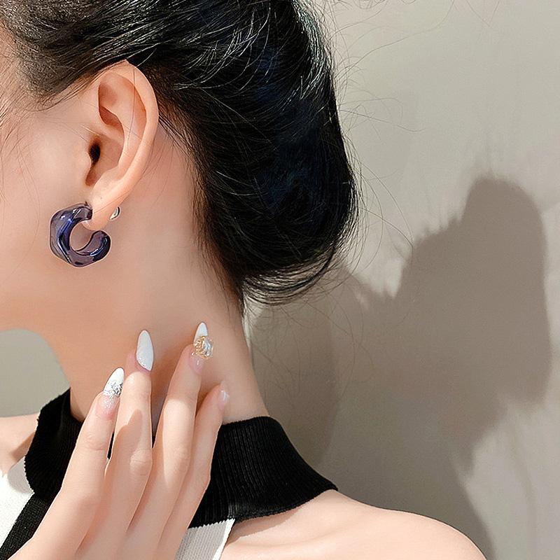 1 пара подарочных обручей, новые геометрические акриловые серьги C-образной формы, прозрачные женские ювелирные изделия, подвесные подвески для путешествий