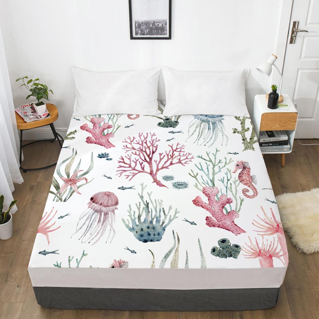 Постельное белье 3D-печатный узор простыня чехол для матраса эластичная простыня на резинке комплект из 3 предметов домашний текстиль