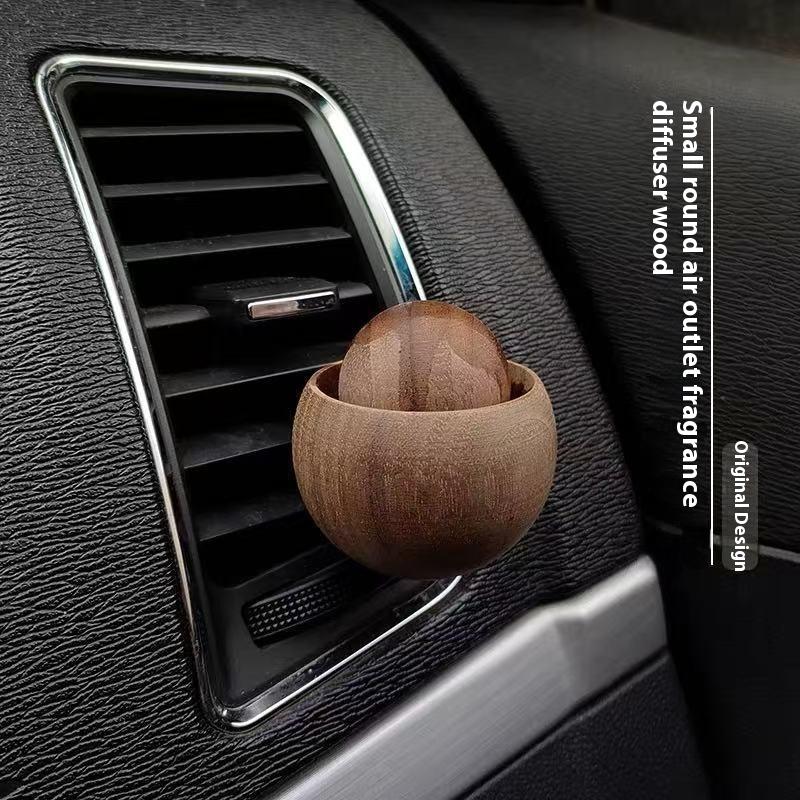 Car Wooden Essential Oil Diffusers-Spherical Design Natural Fragrance Dispersion Bedroom Decor Diffuser Car Home Room Fragrance
