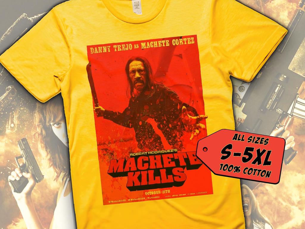 Футболка Machete Kills V3 Винтажная ЖЕЛТАЯ футболка Цифровая печать DTG Размеры S M L XL 2XL 3XL 4XL 5XL