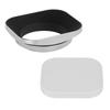 Haoge 49mm Square Metal Lens Hood with Shade Design Cap for and Other 49mm Filter Thread Silver LH-EW2 Screw-On Canon, Nikon, Sony, Leica, Zeiss,