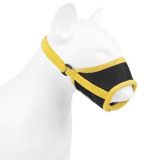 Dog Mouth Cover Adjustable Dog Puppy Breathable Mesh Face Protector Muzzle Pet