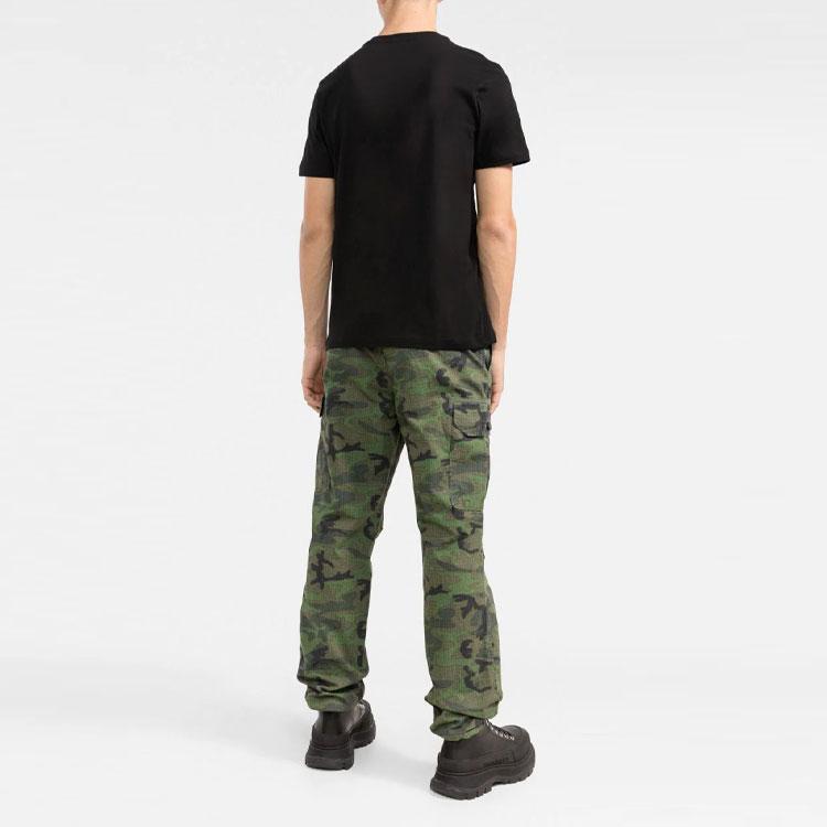Diesel Logo Embroidered Short Sleeve T-Shirt Men tops Black A037660AAXJ9XX