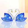 DOJOZ Crystal Swan A Pair Valentines Day Sweet Gifts Sparkle Figurine Collection Paperweight Table Centerpiece Ornament (Blue)