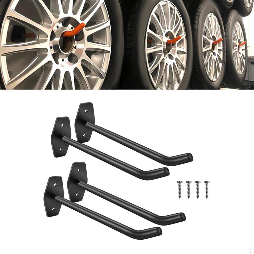 4 крючка для гаража, система хранения шин, настенное крепление, прочная, для ремонтных мастерских