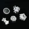 5 Pieces Rhinestone Crystal Pearl Embellishment Buttons Flatback