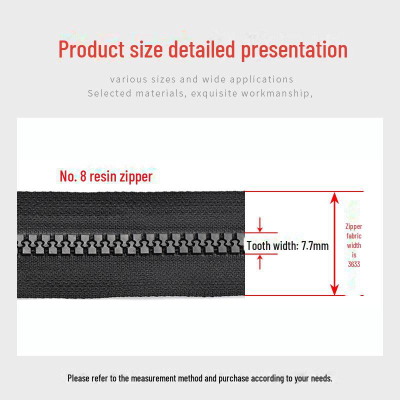 Двусторонняя длинная черная смоляная молния для курток