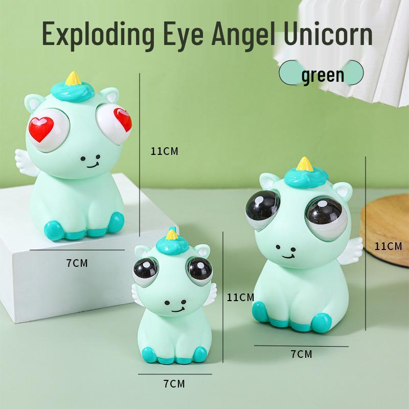 Googly-Eyed Stress Relief Unicorn Doll - Silicone Squeeze Toy with Bursting Eyes for Venting Stress