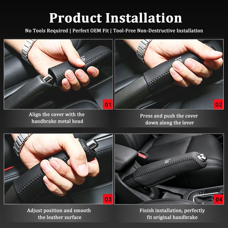 AAAOT1 Car Leather Handbrake Cover Protective Sleeve Hand Brake Protection For BMW M Sport M2 M3 M4 M5 M6 E46 E90 E60 F10 F20 E87 X3 X6