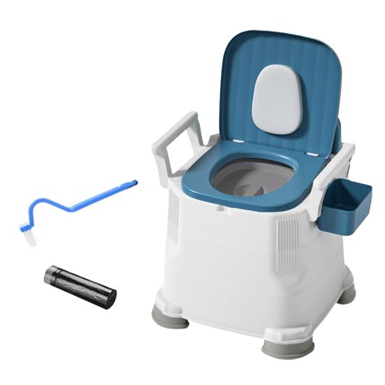 Портативный походный туалет с широким сиденьем для пожилых людей. Легко чистится. Стабильный портативный мобильный туалет для путешествий в помещении и на природе.