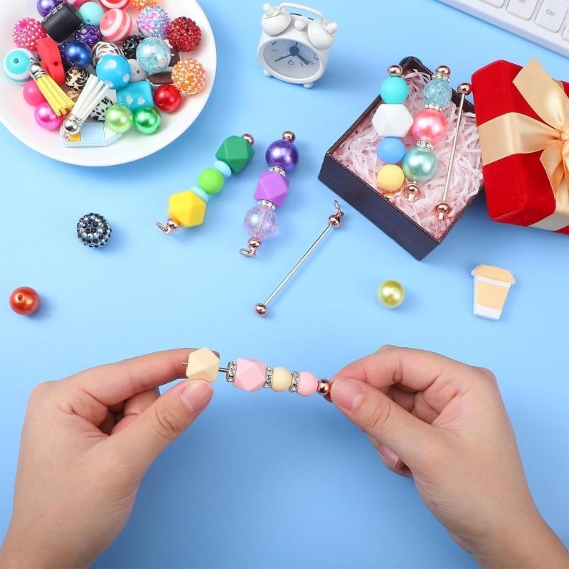 Portable 20 Pcs Sturdy Alloy Long Rods Charm Pendant Accessory for Earrings and Necklace Jewelry Making with Eye Pins