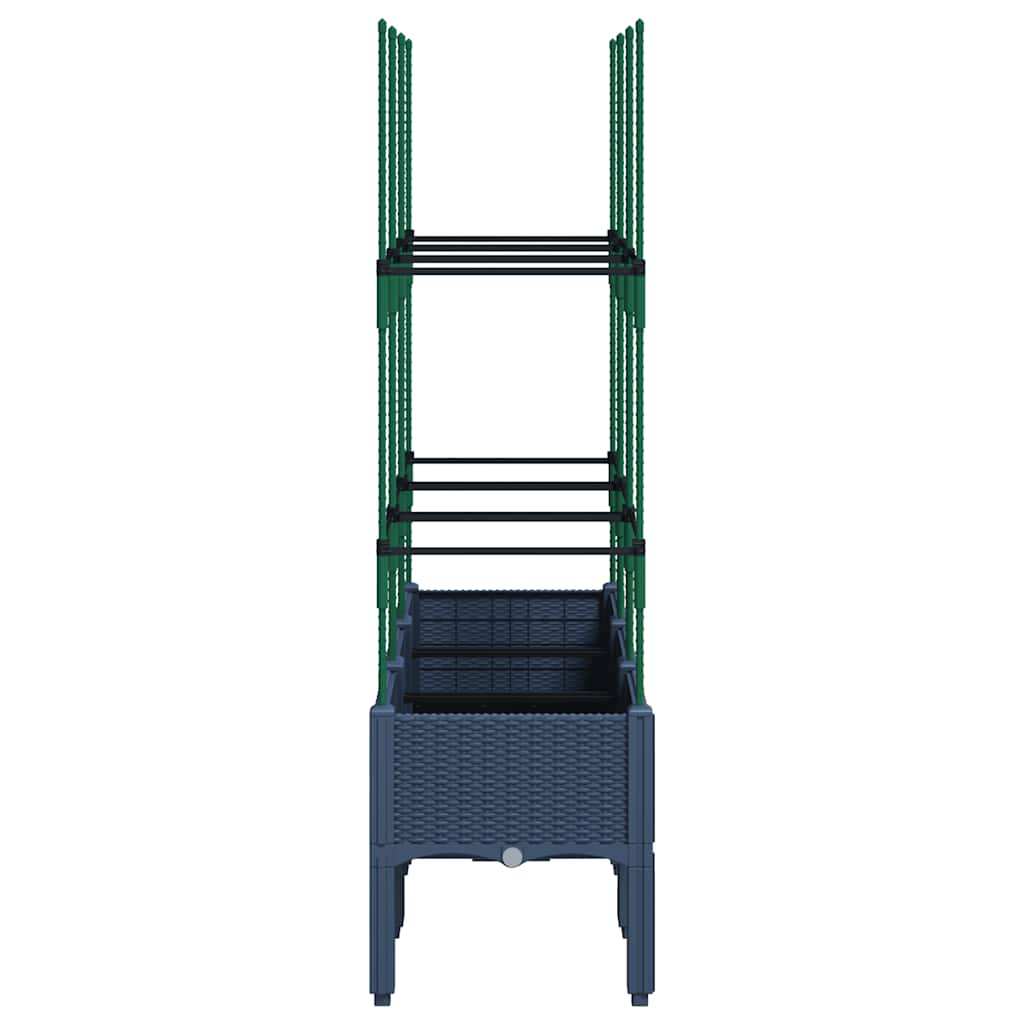 Planter with Trellis Blue Gray 120 x 40 x 142.5 cm PP