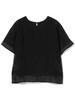 Ray Beams TEE Organza Layered One Size S/S T-Shirt, Women's, Black,