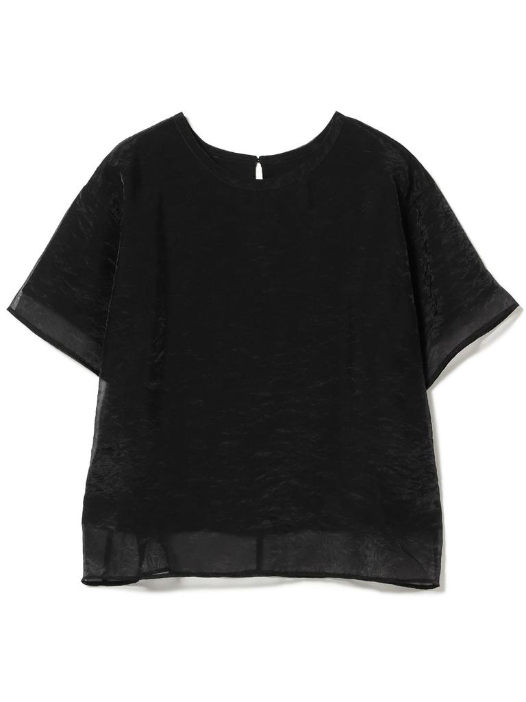 Ray Beams TEE Organza Layered One Size S/S T-Shirt, Women's, Black,