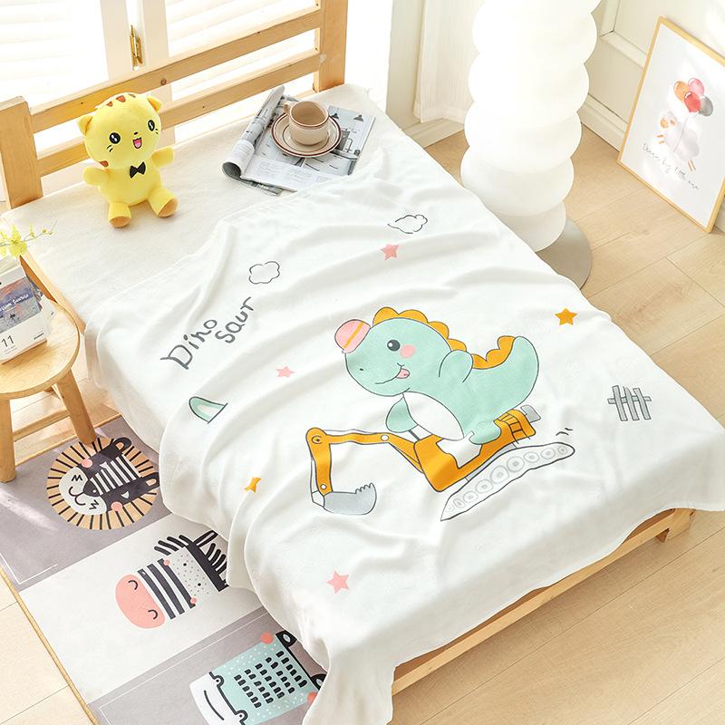 Double-layer Bamboo Cotton Infant Blanket, Children's Quilt, Thin Air-conditioning Summer Cool Quilt, Baby Bamboo Fiber Ice Silk Blanket