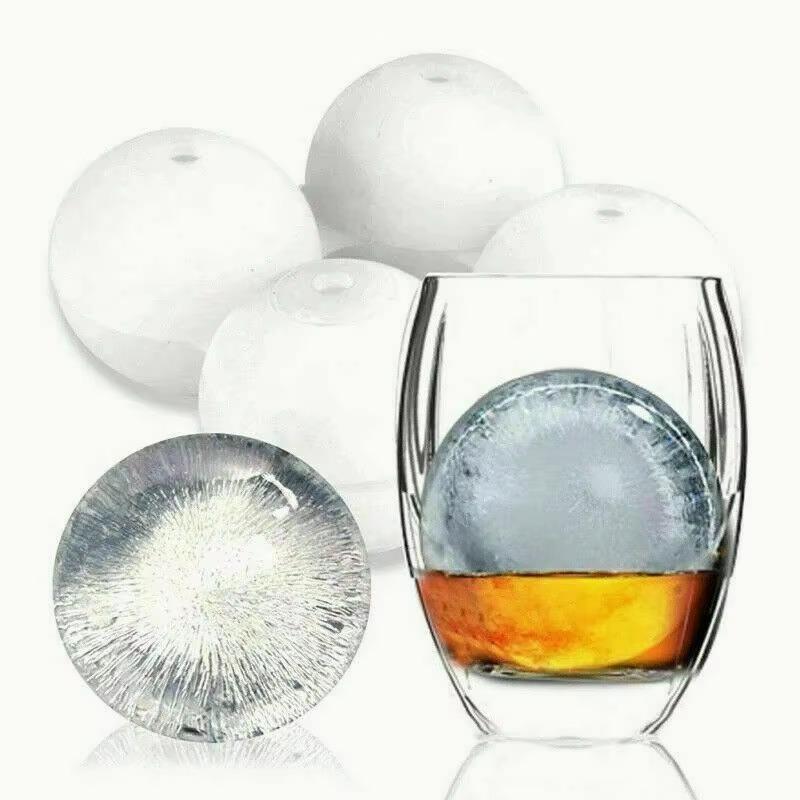 4-отверстие Ball Bar Ice Box Круглая форма Сфера Большой поддон DIY Mold Maker Access Ice Cube Maker DIY Ice Moulds Whiskey Cocktail