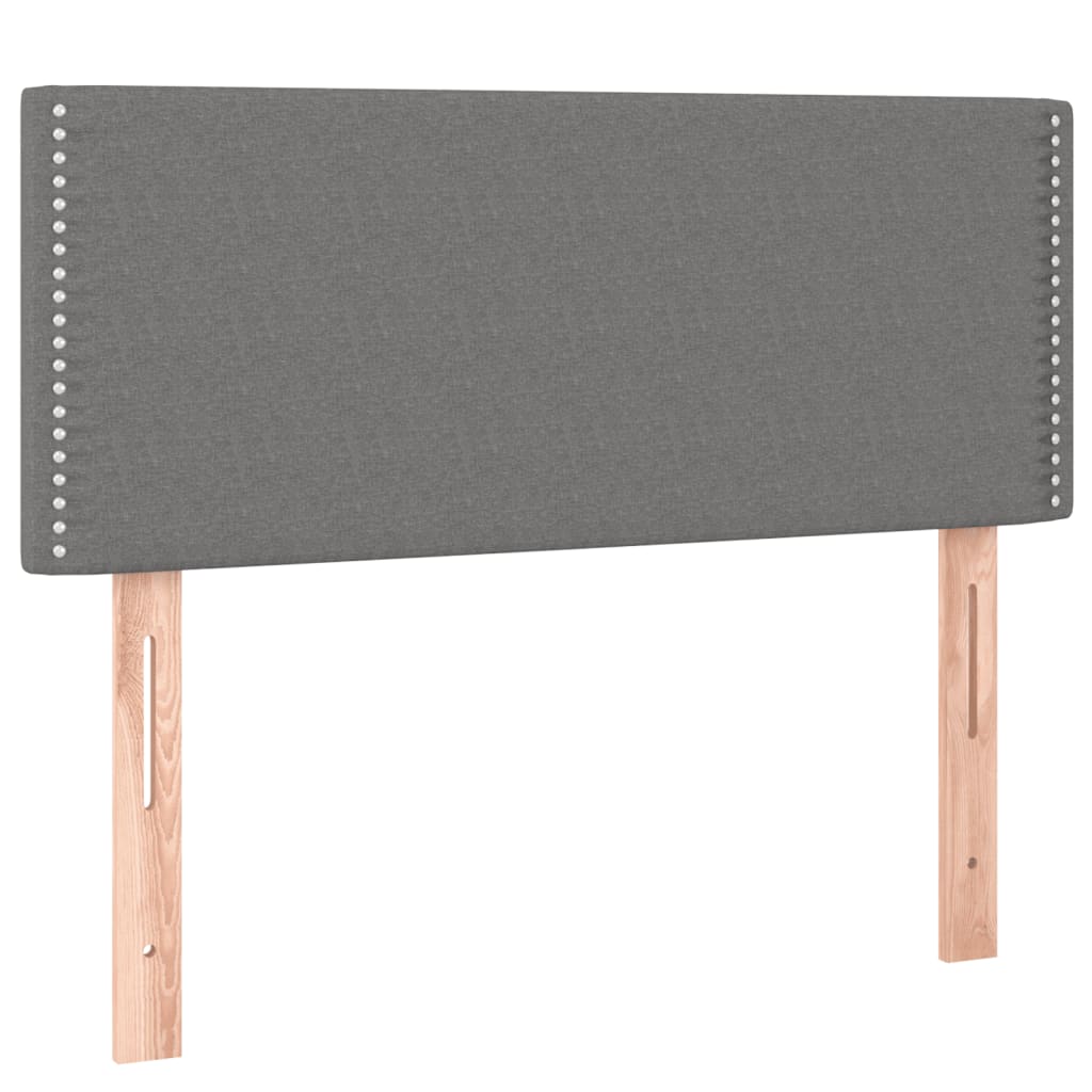 Box Spring Bed with Mattress & LED Dark Grey 120x190 cm Fabric