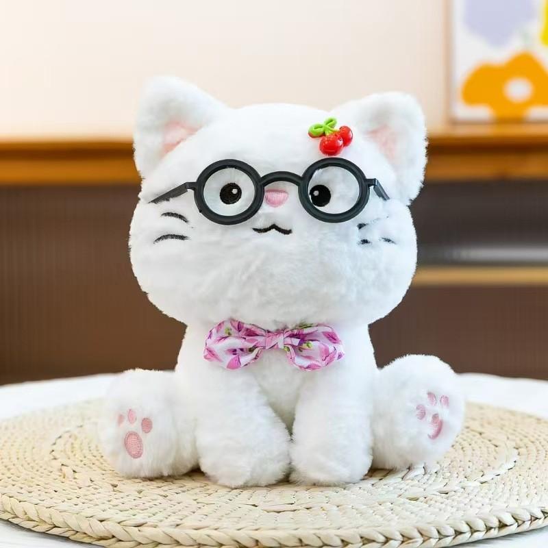 Плюшевая игрушка собака с бабочкой, милое мягкое животное для детей и коллекционеров