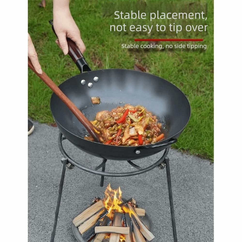 Reinforced Steel Camping Campfire Tripod Foldable Camping Grill Pot Rack Camping Kitchen