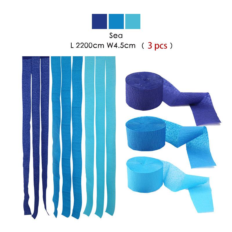 3Pcs/Set Rainbow Crepe Paper Streamers For Wedding Birthday Party Backdrop Decoration Colorful Paper Crepe Garland Ribbon Decor