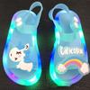 Тапочки для девочек, детские тапочки с единорогом и светодиодной подсветкой, детские сандалии, детская обувь для девочек и мальчиков, светящаяся обувь для малышей