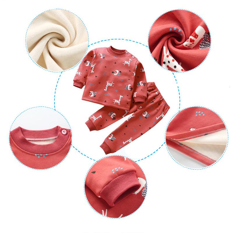 Зимняя детская одежда, комплект термобелья, бархатный утепленный костюм для маленьких мальчиков, детский пижамный костюм