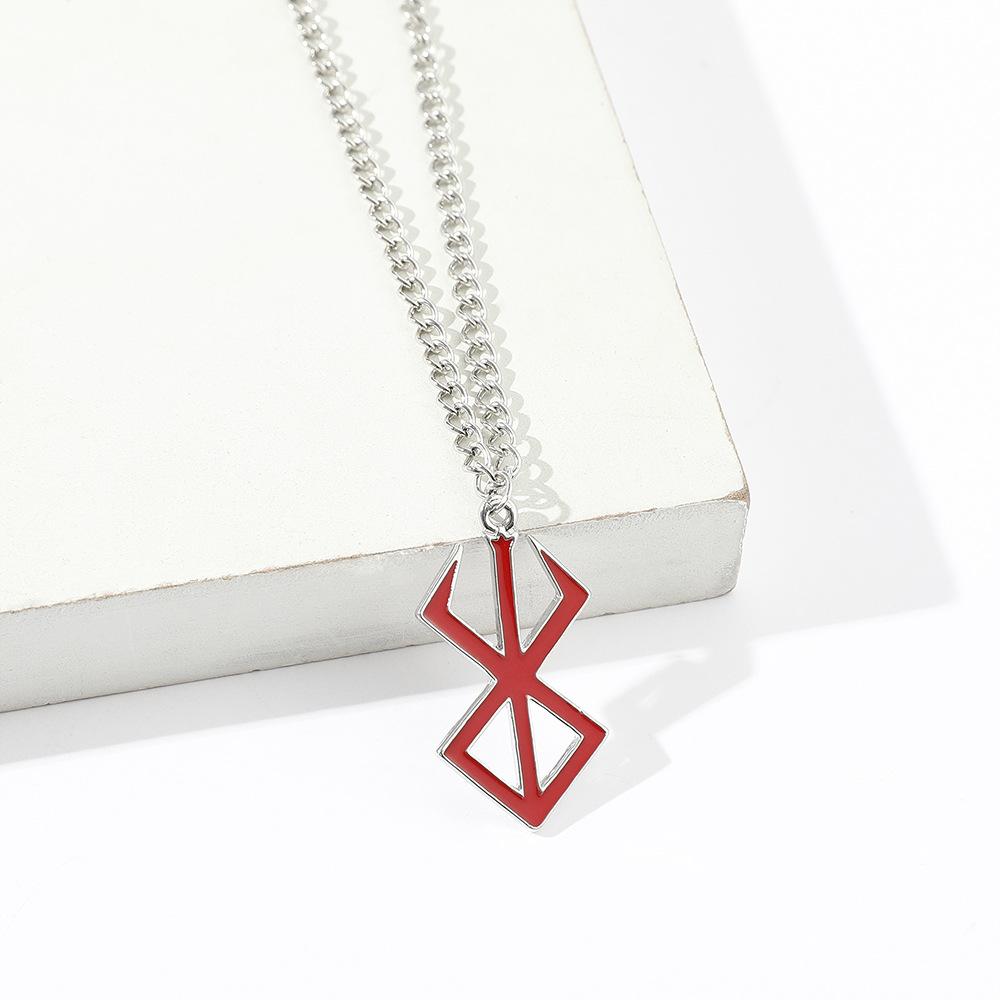Creative Design Berserker Symbol Pendants Necklaces for Men Women Cartoon Mad Warrior Lightning Choker Key Chain Jewelry Gift