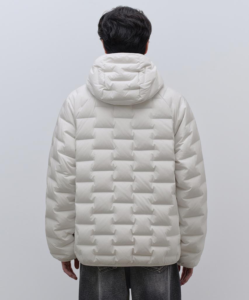 Musinsa Standard Brick Line Hooded Light Down Jacket [Off-White]