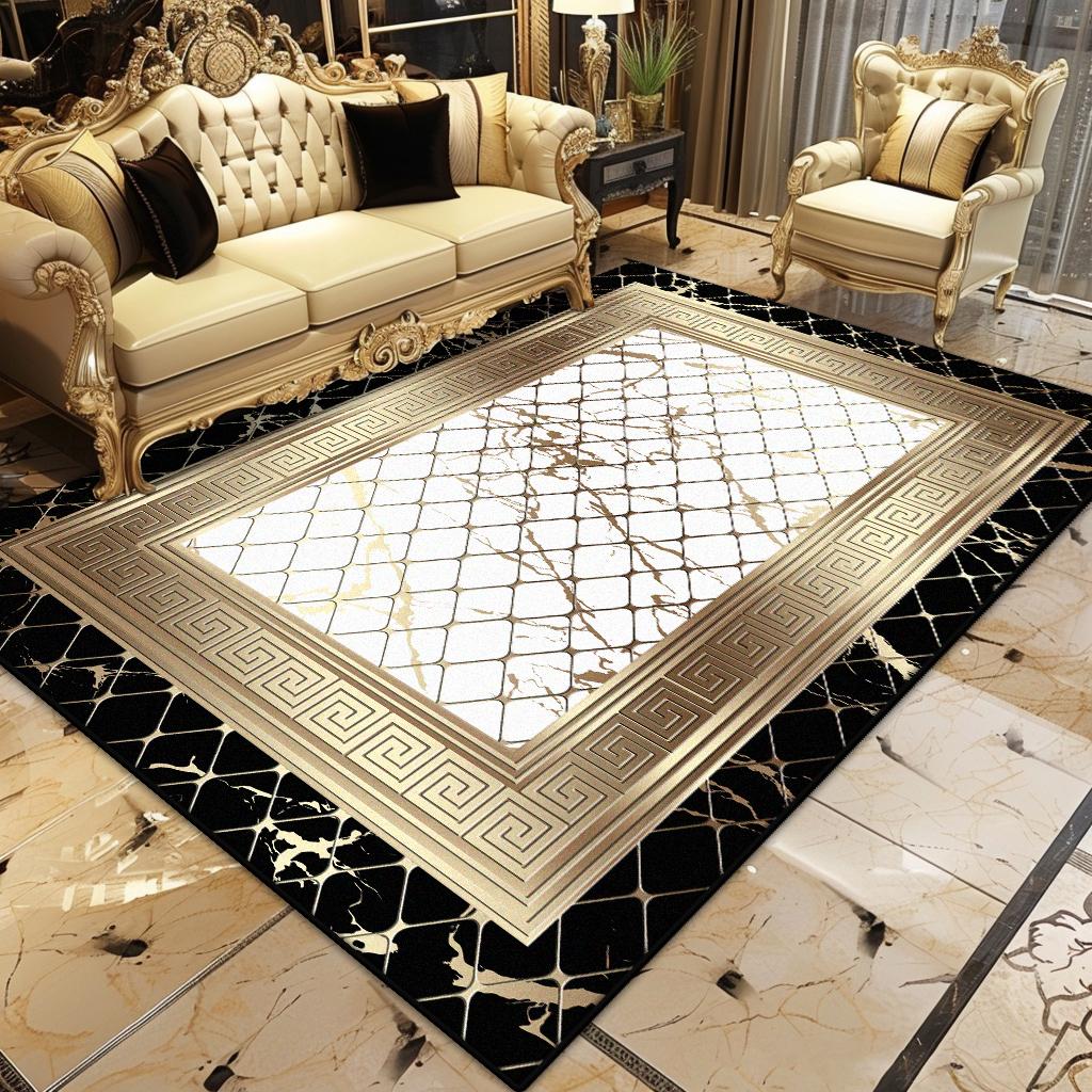 Golden Luxury Carpet for Living Room Large Area Decoration Home Sofa Antiskid Rugs Bedroom Lounge Coffee Tables Soft Floor Mats