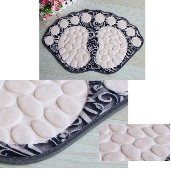 Cobblestone 3d Print Foot Pebble Carpet Nonslip Absorent Water Floor Mats Bathroom Area Rug Pads