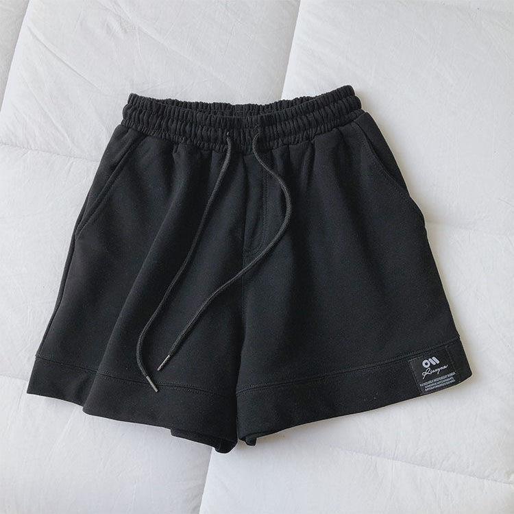 Женские летние свободные спортивные шорты в корейском стиле для ношения на открытом воздухе - с высокой талией, широкие штанины, утягивающие, идеально подходят для бега и повседневной носки.