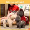 Creative Grey And Red Horse Plush Doll Children Toy For Gift And Decoration