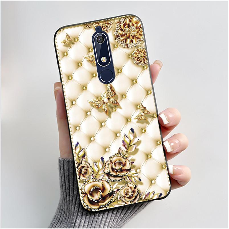 Чехол Для Nokia 5.1 6.1 Эстетичный Роскошный Милый Крутой Мальчики Девочки Мягкий силикон Чехол для телефона Задняя крышка Черный Матовый Защитный чехол