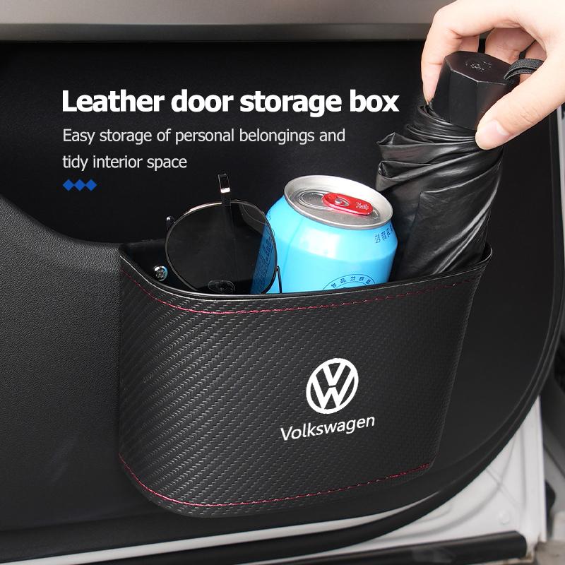 TMBCU1 Leather Car Seat Side Storage Pocket Door Trash Organizer Box For Volkswagen VW Passat Golf 4 5 6 Tiguan Polo Scirocco Jetta CC
