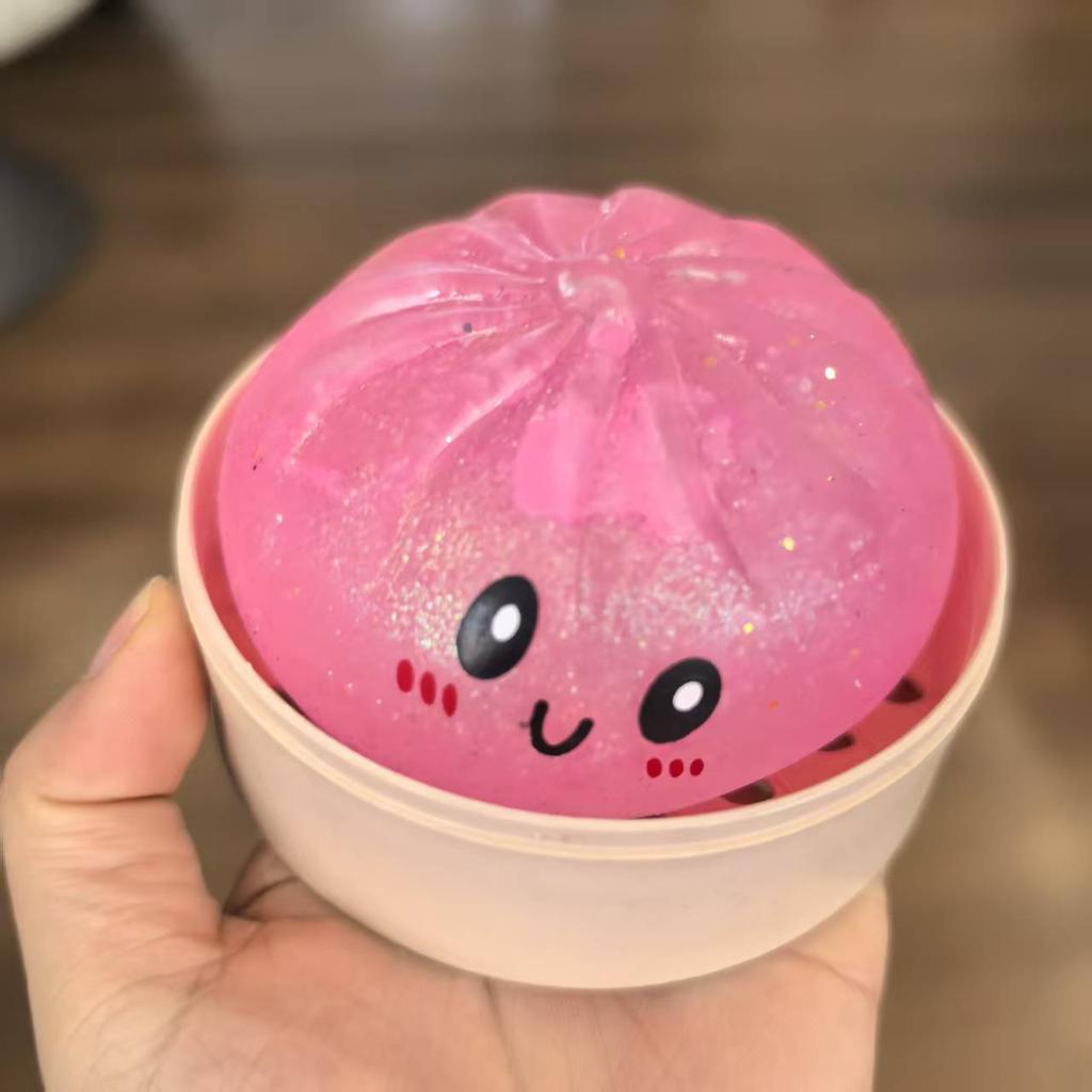 Simulation Decompression Char Siu Buns Soft Decompression Toy Flour Hand Kneading Music Fake Food Model Slow Rebound Malt