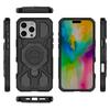 For iPhone 16 Pro Magnetic Case Rotating Metal Kickstand Shockproof PC+TPU Phone Back Cover