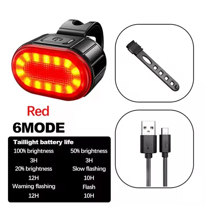 Комплект передних и задних фонарей для велосипеда, велосипедная фара с зарядкой через USB, MTB, водонепроницаемый задний фонарь, светодиодный фонарь, аксессуары для велосипеда