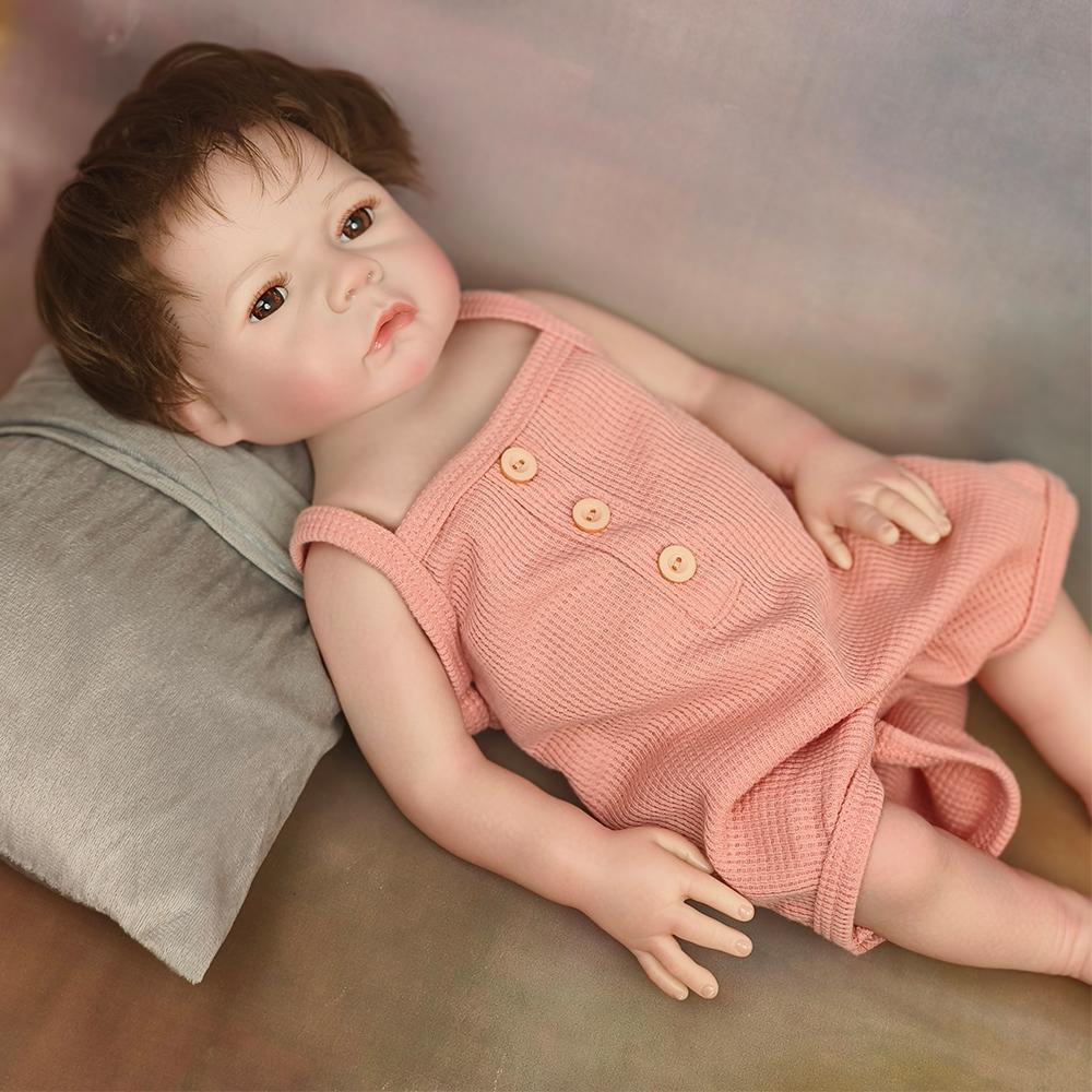 Мягкие силиконовые виниловые куклы с полным телом, окрашенные игрушки для новорожденных, кукол для рождественского подарка детям, игрушка-реборн