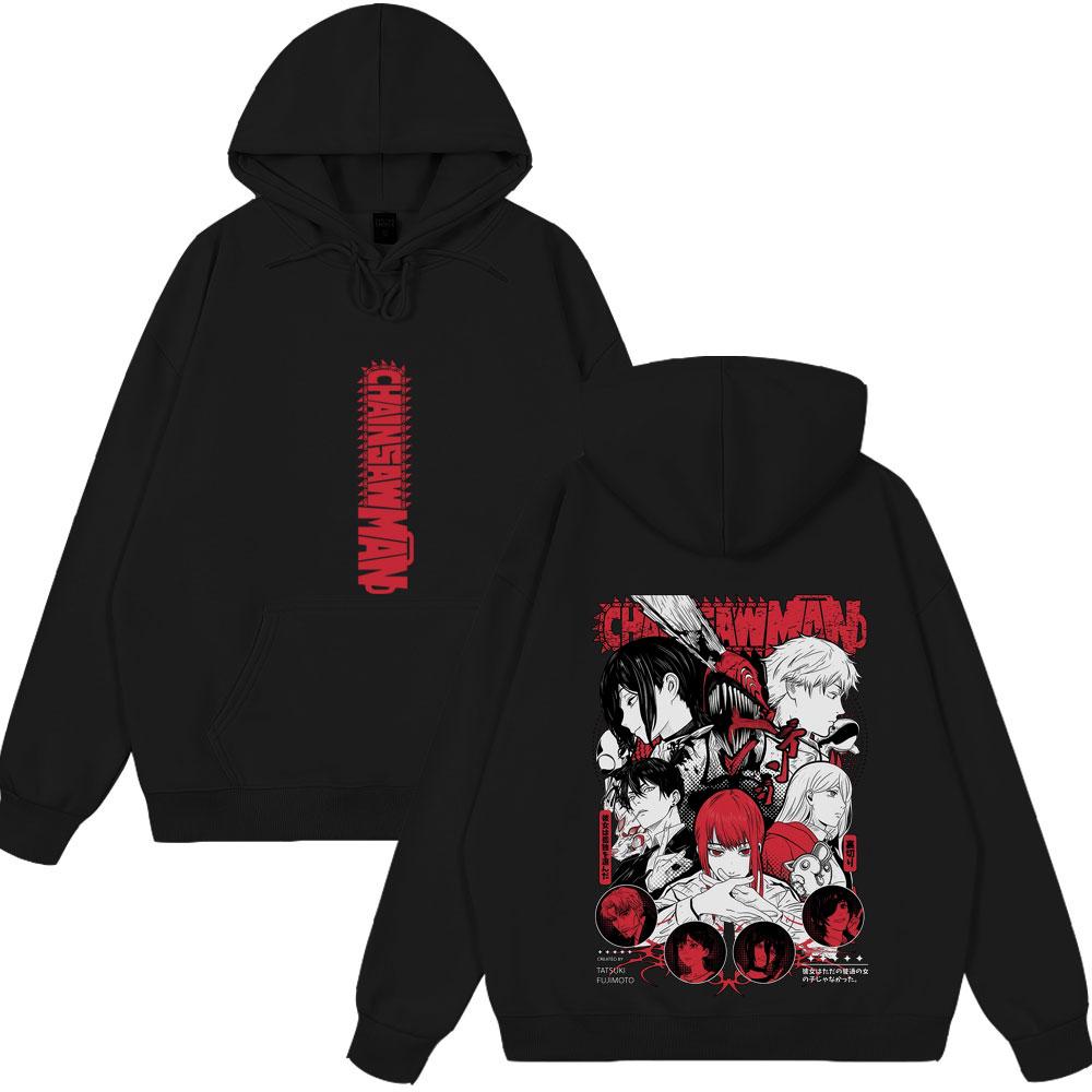 Anime Chainsaw Man Hoodies Pochita Denji Makima Hayakawa Aki Graphic Clothing Fashion Funny Couple Style Streetwear Winter Wears