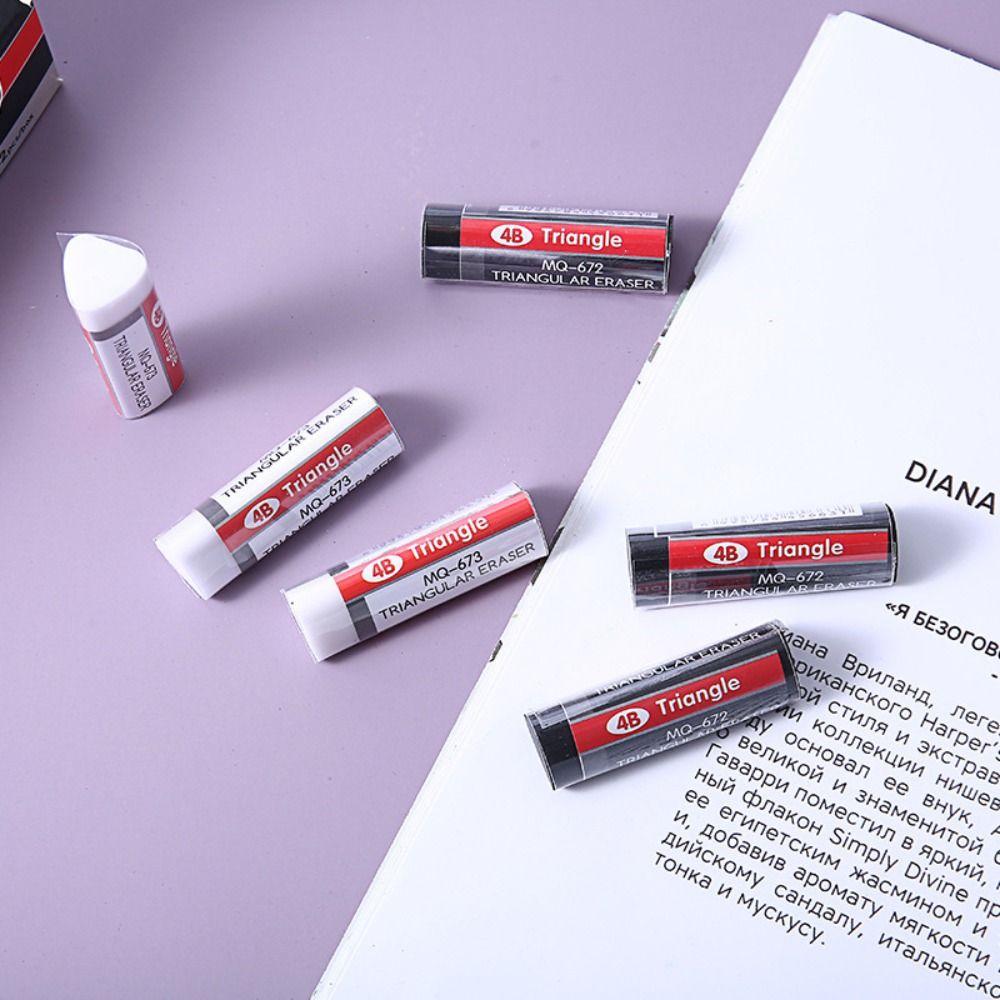 Black White 4B Erasers Sketching Art Pencil Eraser School Supplies Triangular Eraser  Stationery